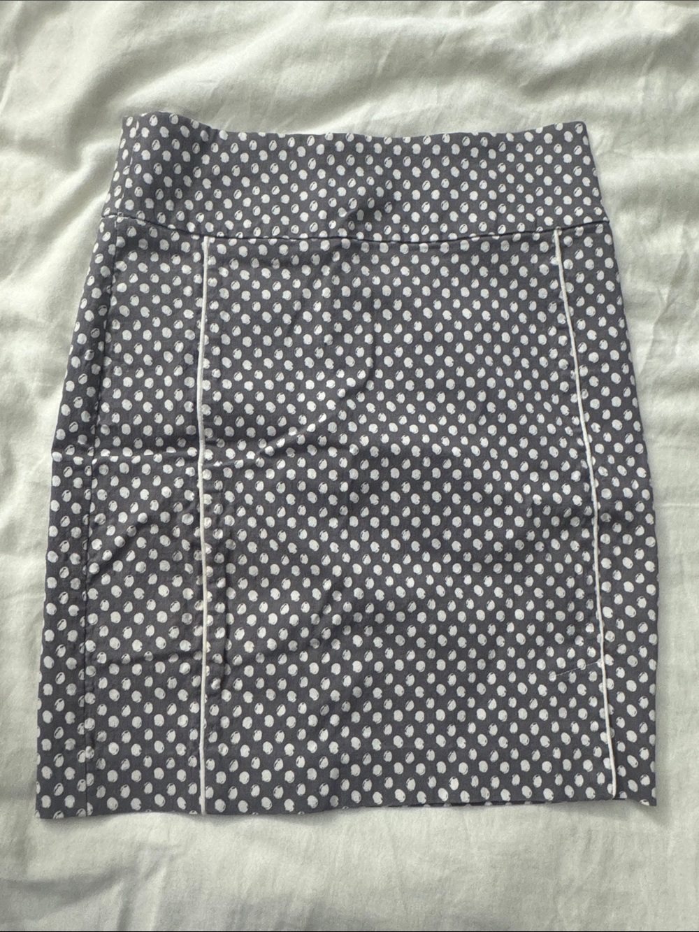 Margaret M Gray Pencil Skirt with White Polka Dots
